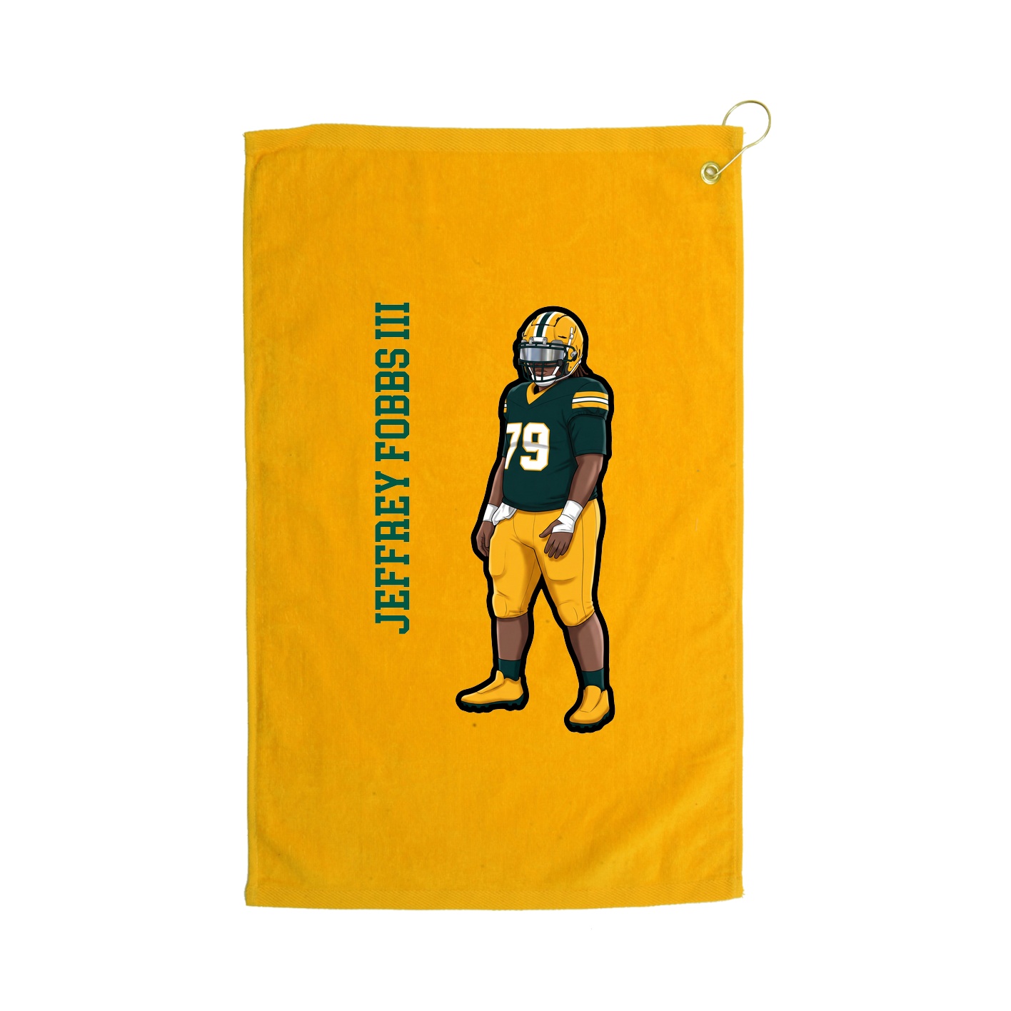 Golf Towel — Name Vertical in Gold