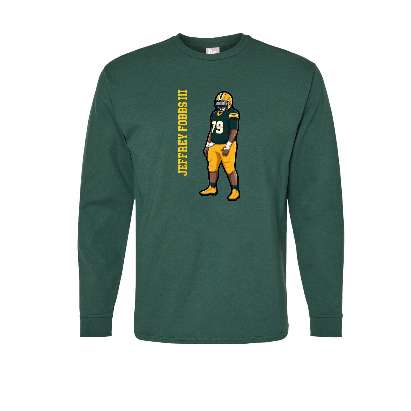 Long Sleeve Tee — Name Vertical in Green