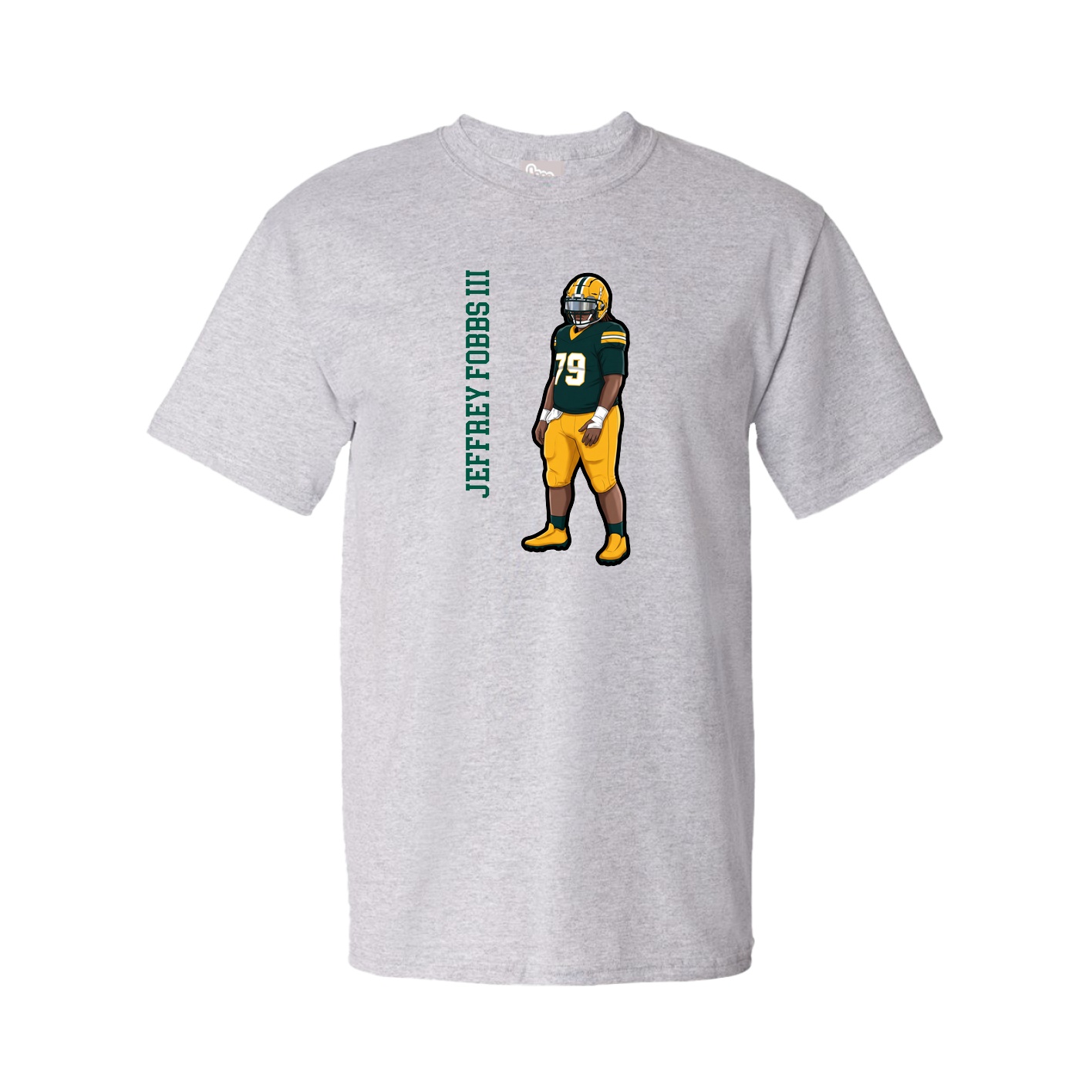 Youth Tee — Name Vertical in Grey