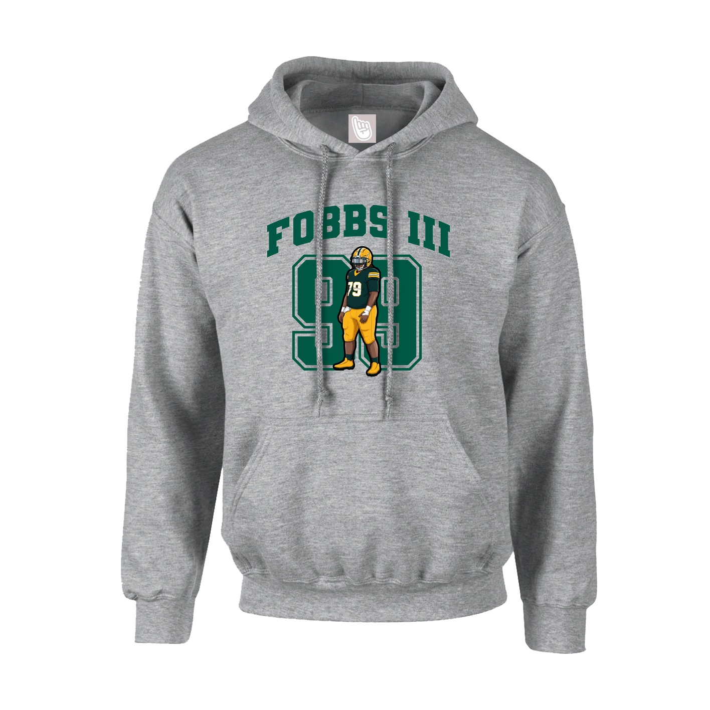 Youth Hoodie — Number in Grey