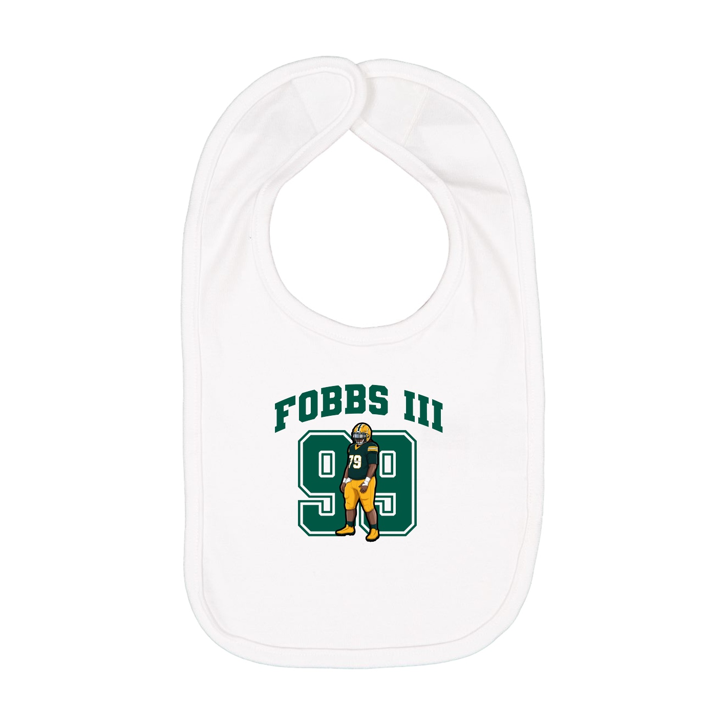 Infant Bib — Number in White