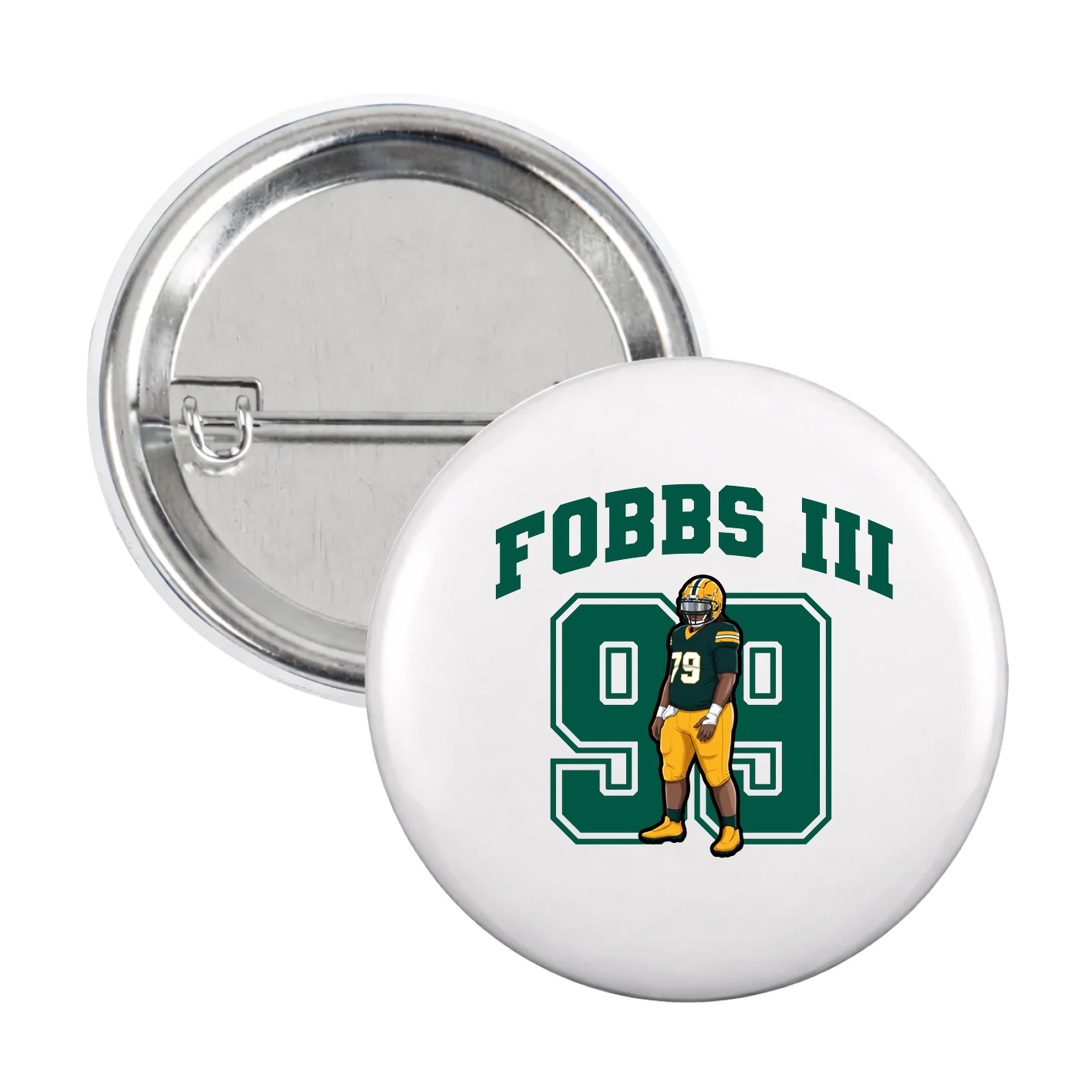 Game Day Button — Number in White