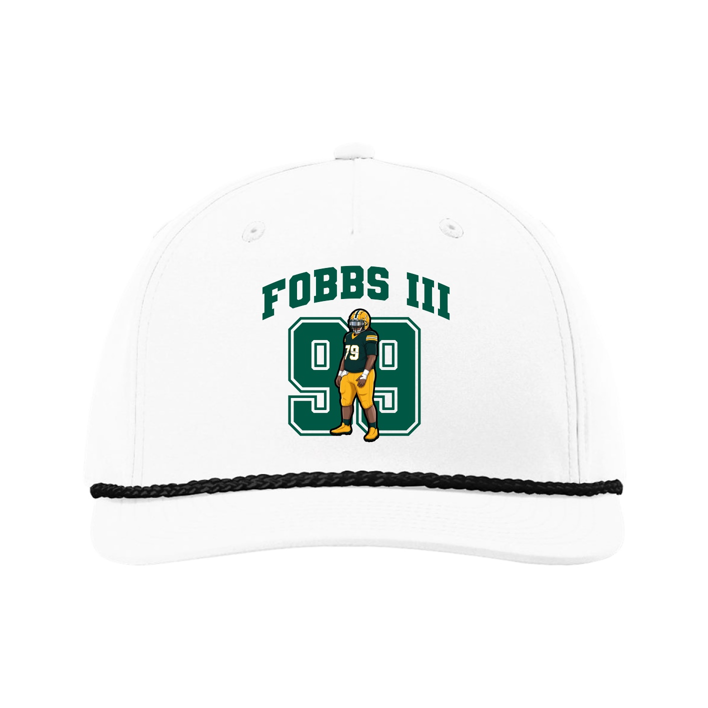 Five-Panel Classic Rope Cap — Number in White