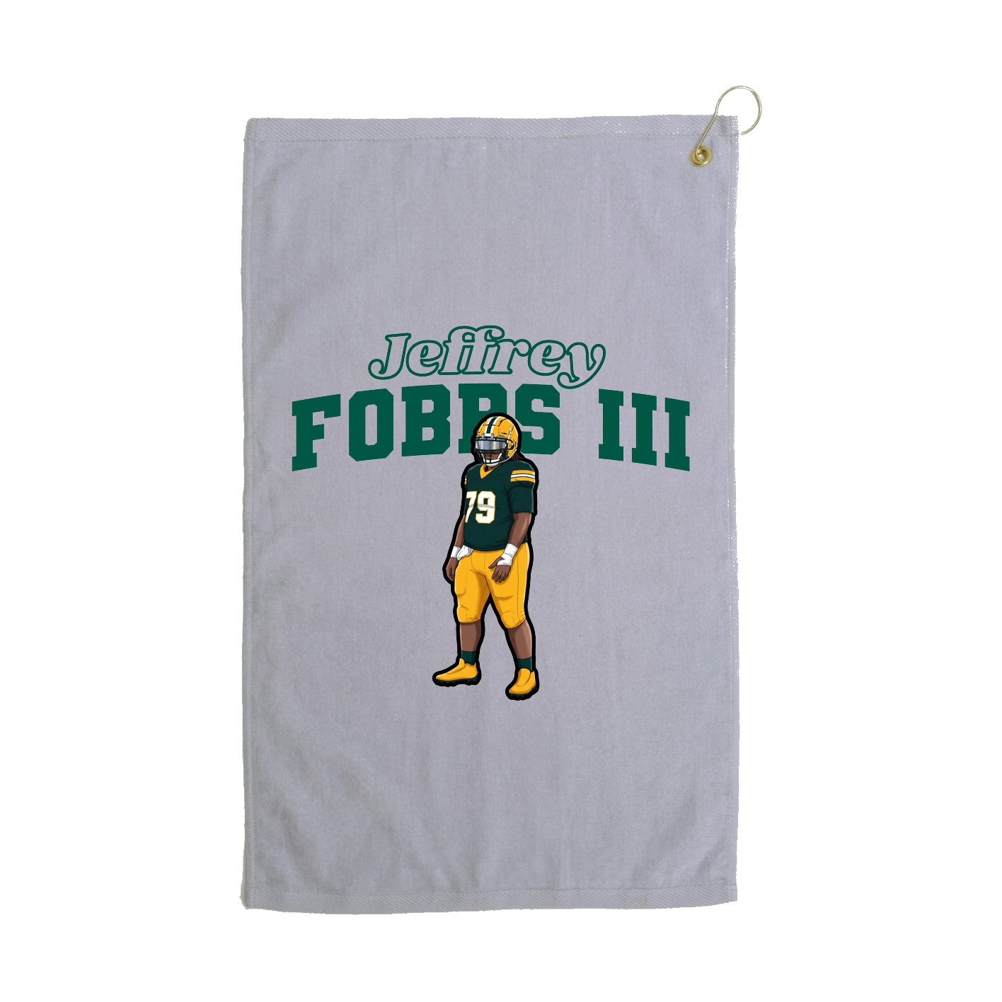 Golf Towel — Name Arch in Grey