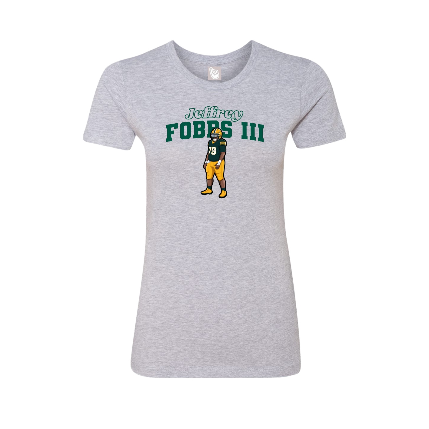 Fitted Women's Tee — Name Arch in Grey