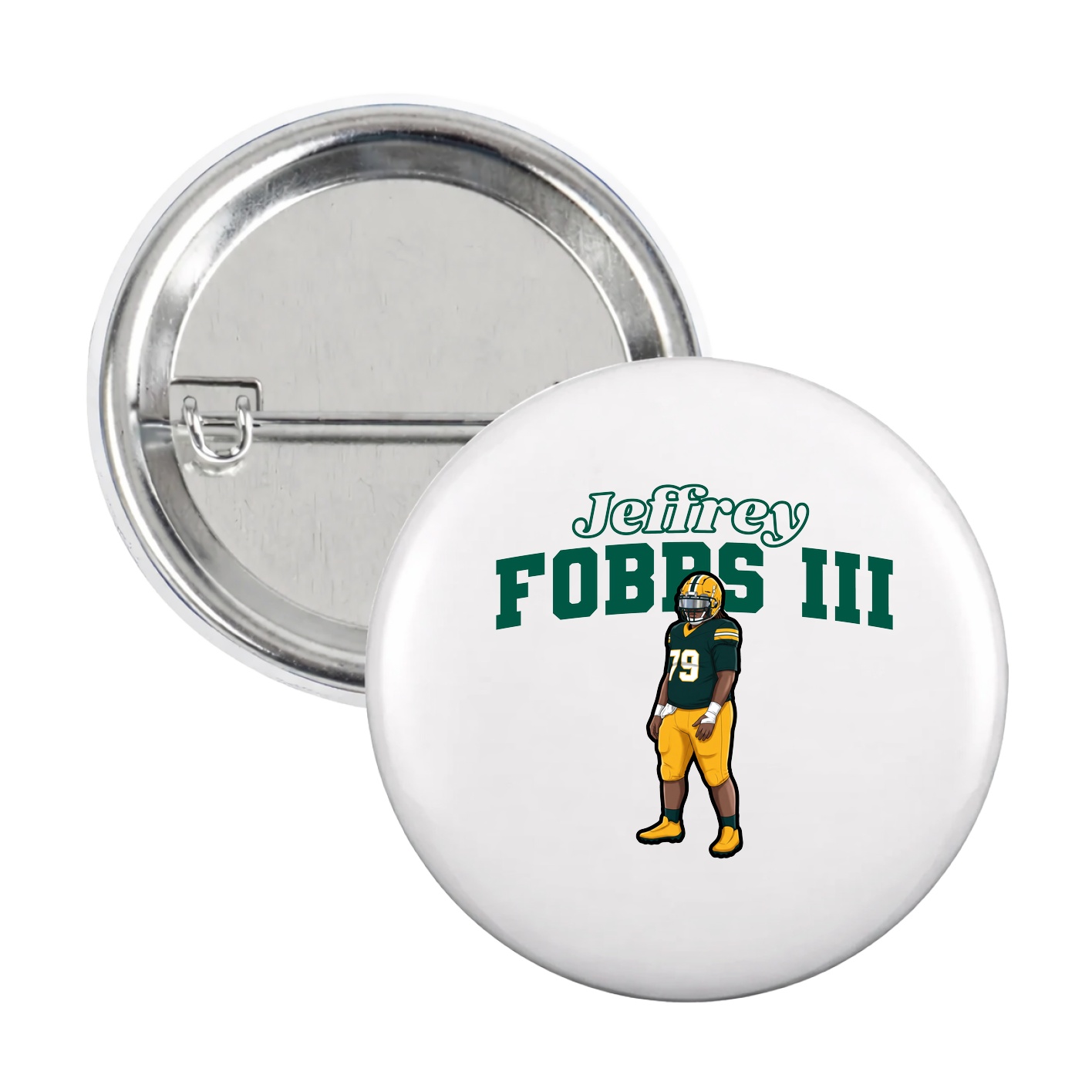 Game Day Button — Name Arch in White