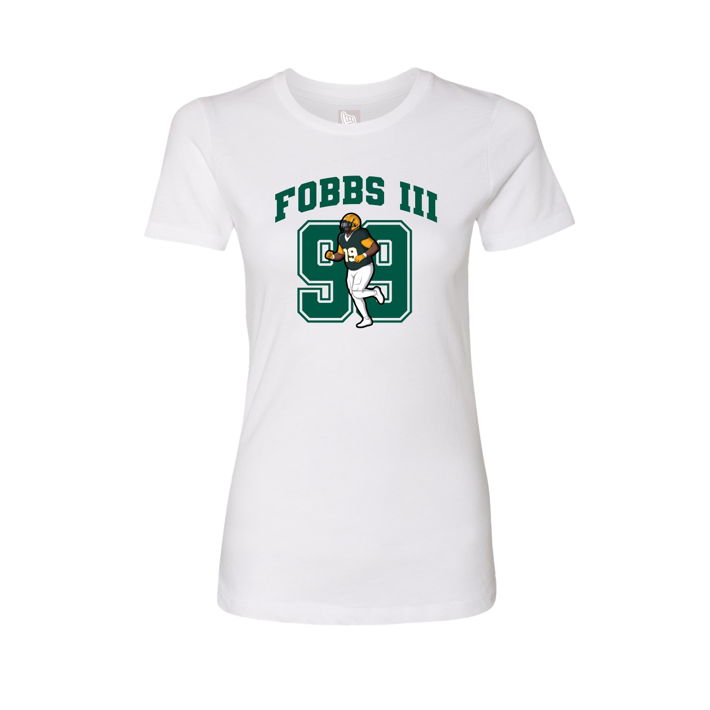 Fitted Women's Tee — Number in White