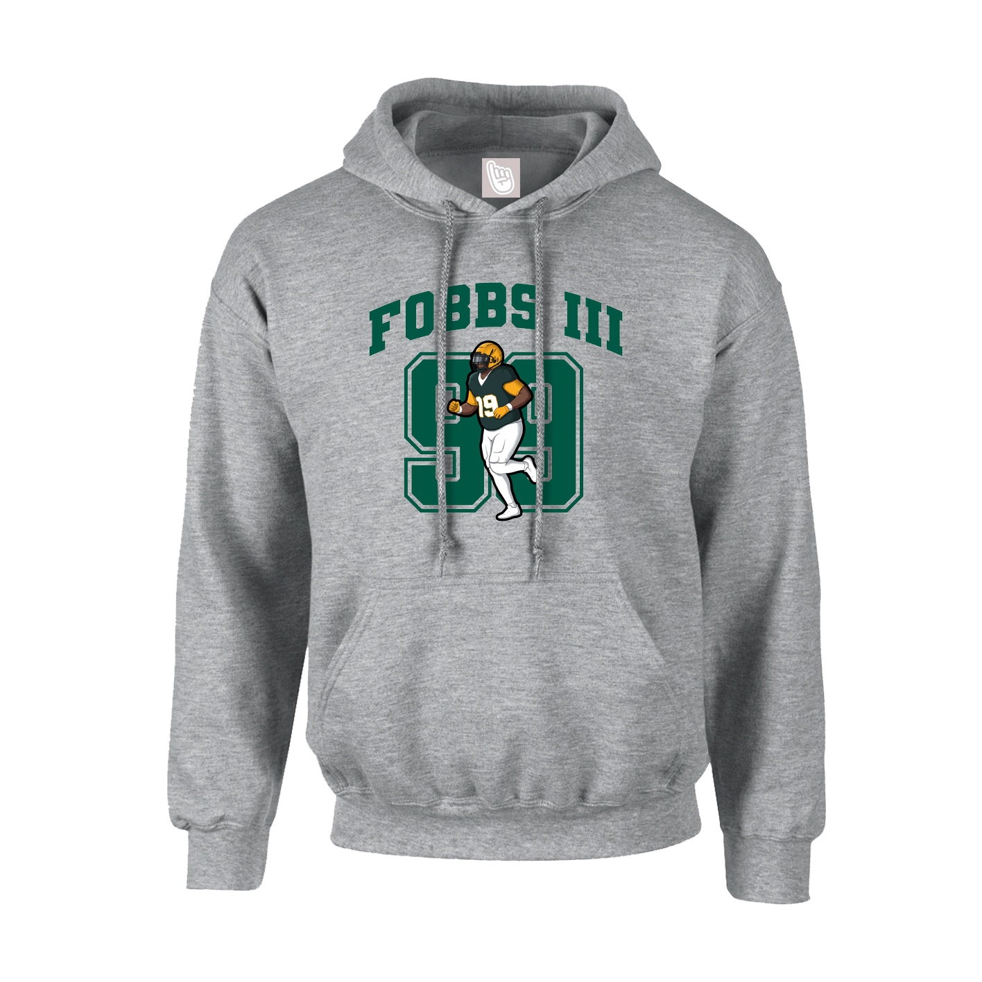 Youth Hoodie — Number in Grey