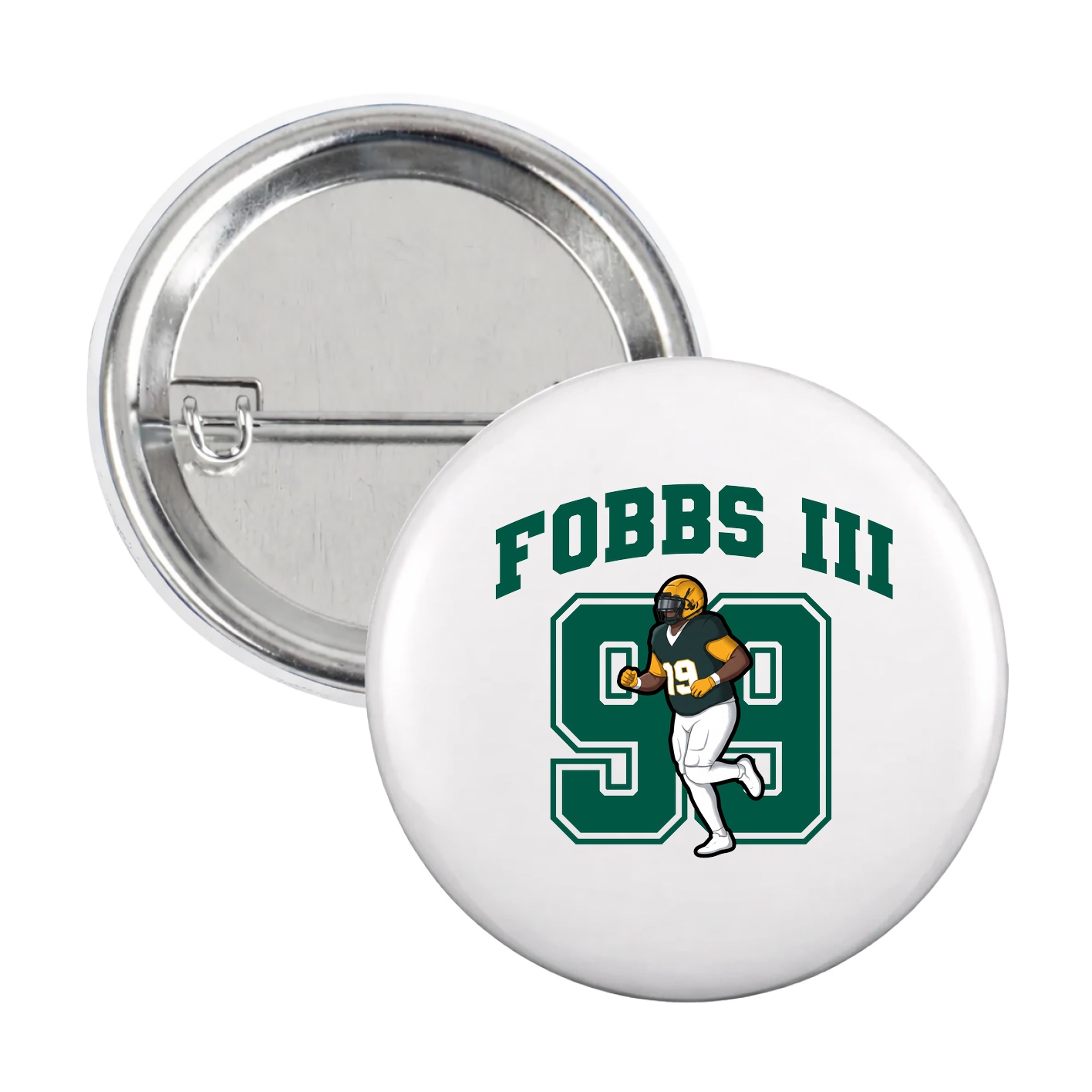 Game Day Button — Number in White