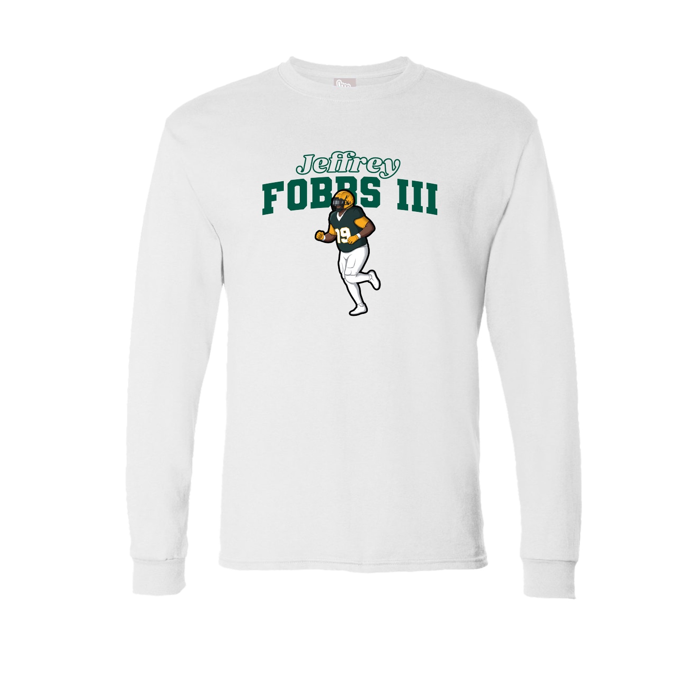 Long Sleeve Tee — Name Arch in White