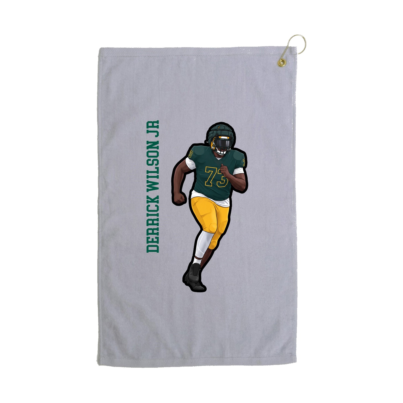 Golf Towel — Name Vertical in Grey