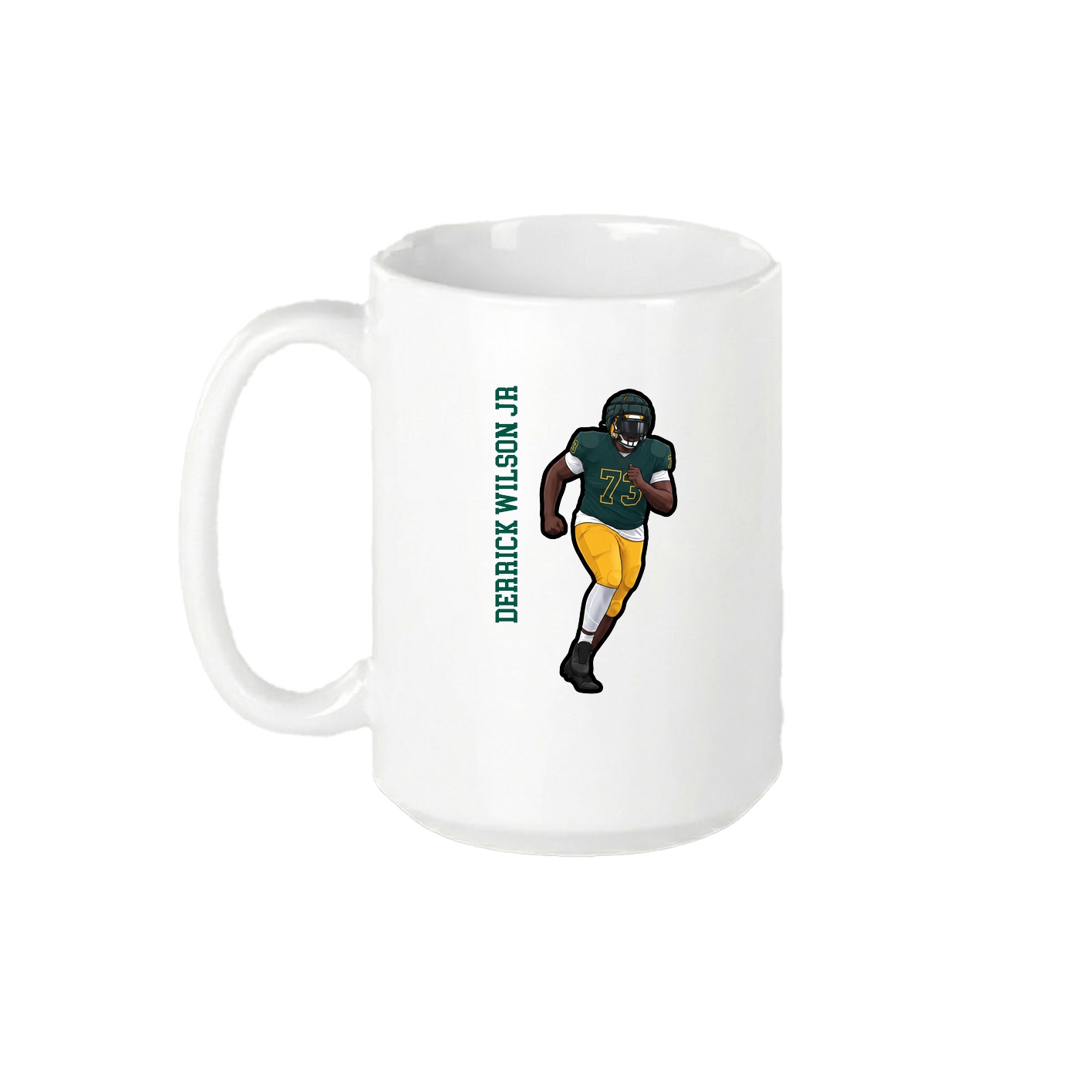 15oz Coffee Mug — Name Vertical in White