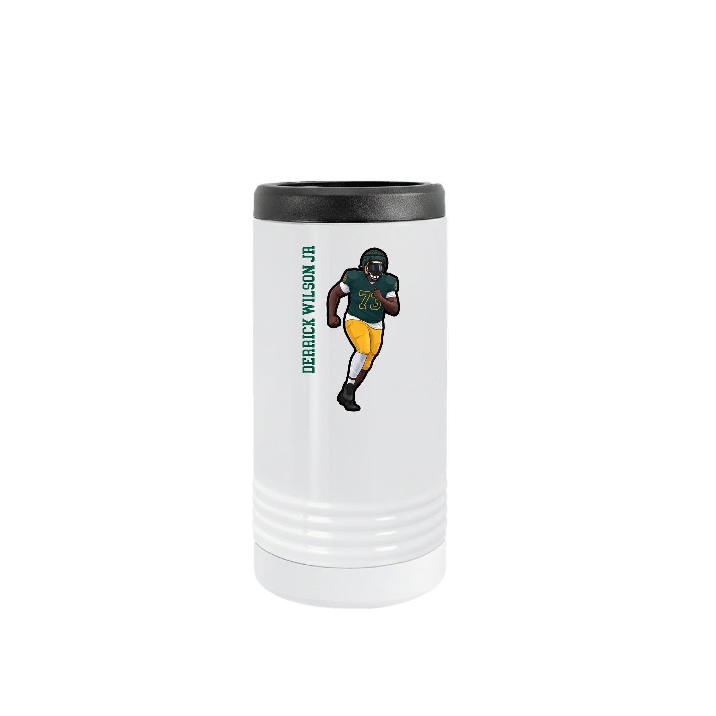 Slim Beverage Holder — Name Vertical in White