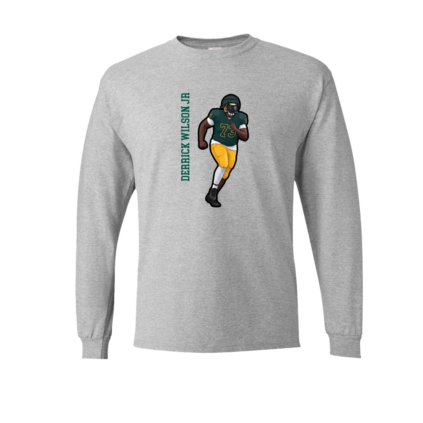 Long Sleeve Tee — Name Vertical in Grey