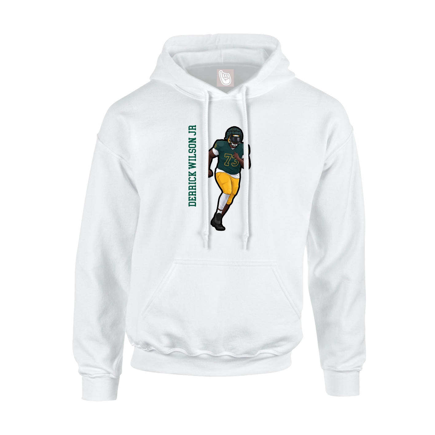 Hoodie — Name Vertical in White