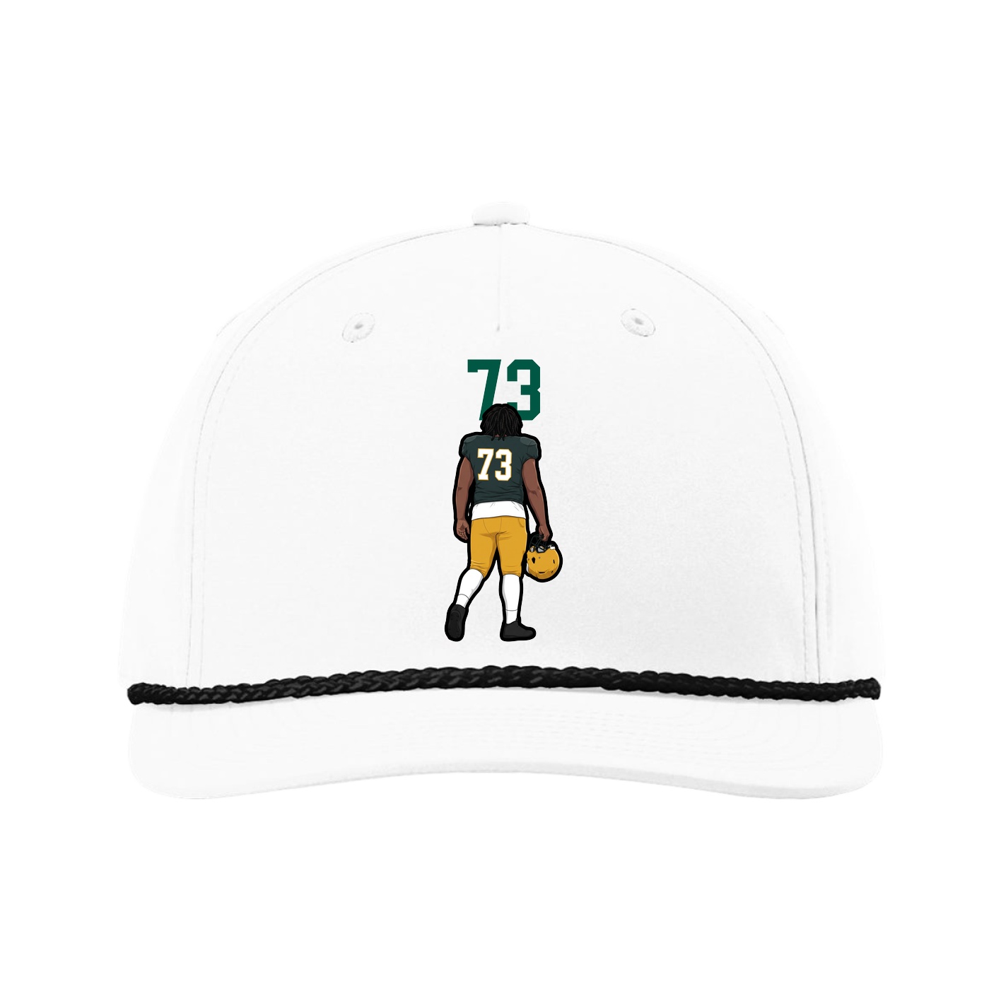 Five-Panel Classic Rope Cap — Number Top in White