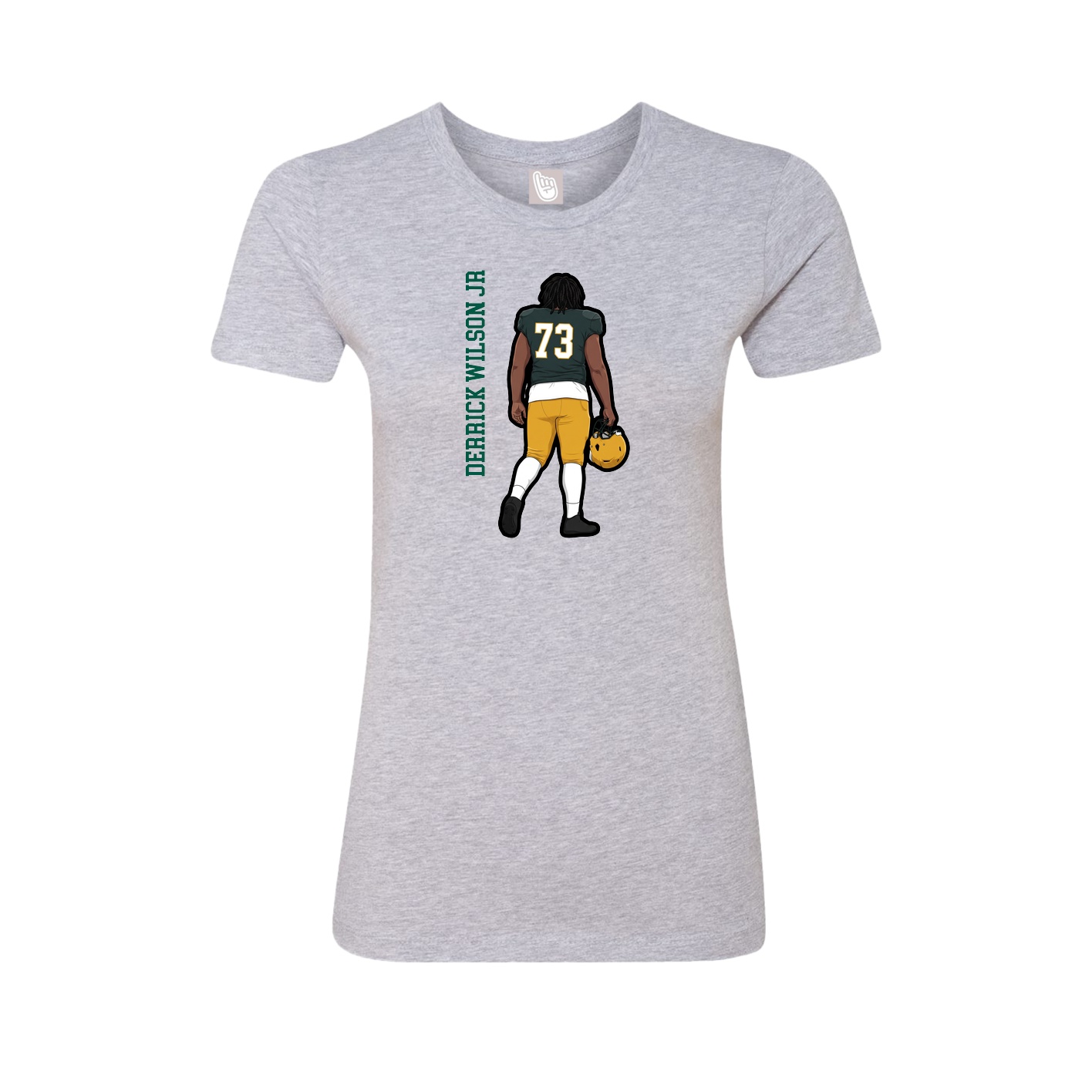 Fitted Women's Tee — Name Vertical in Grey