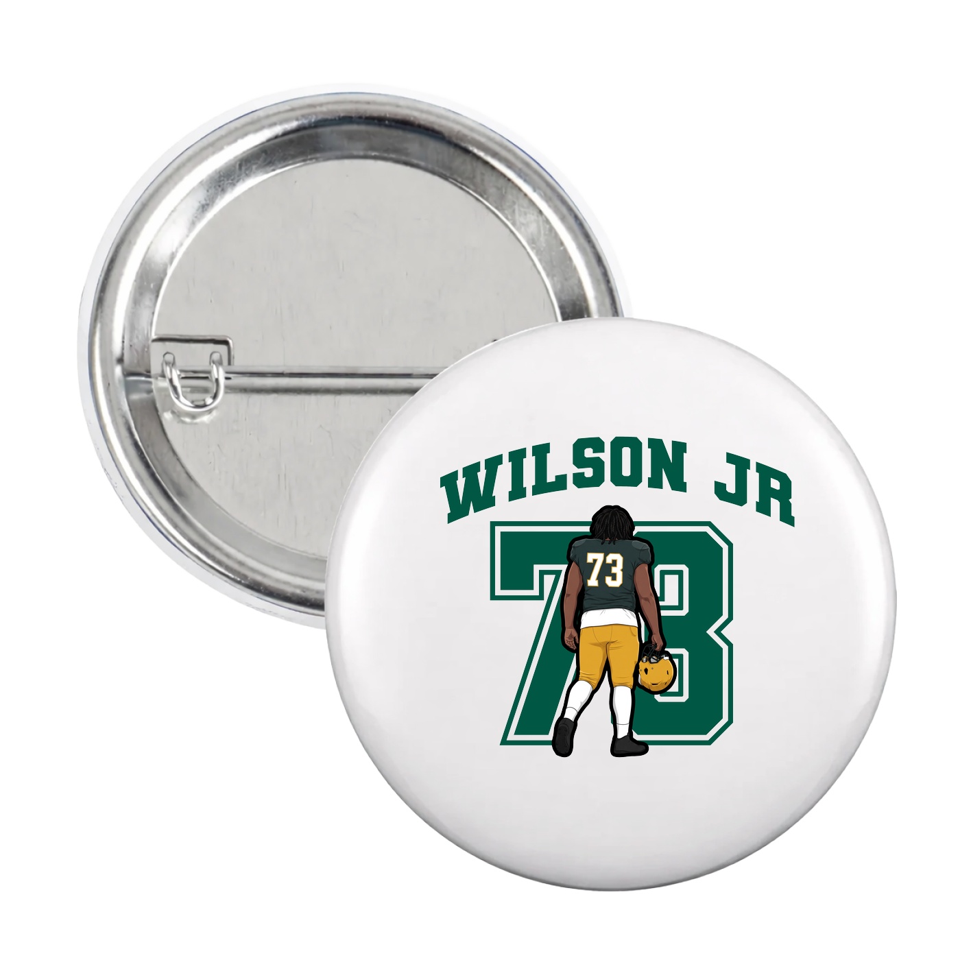 Game Day Button — Number in White