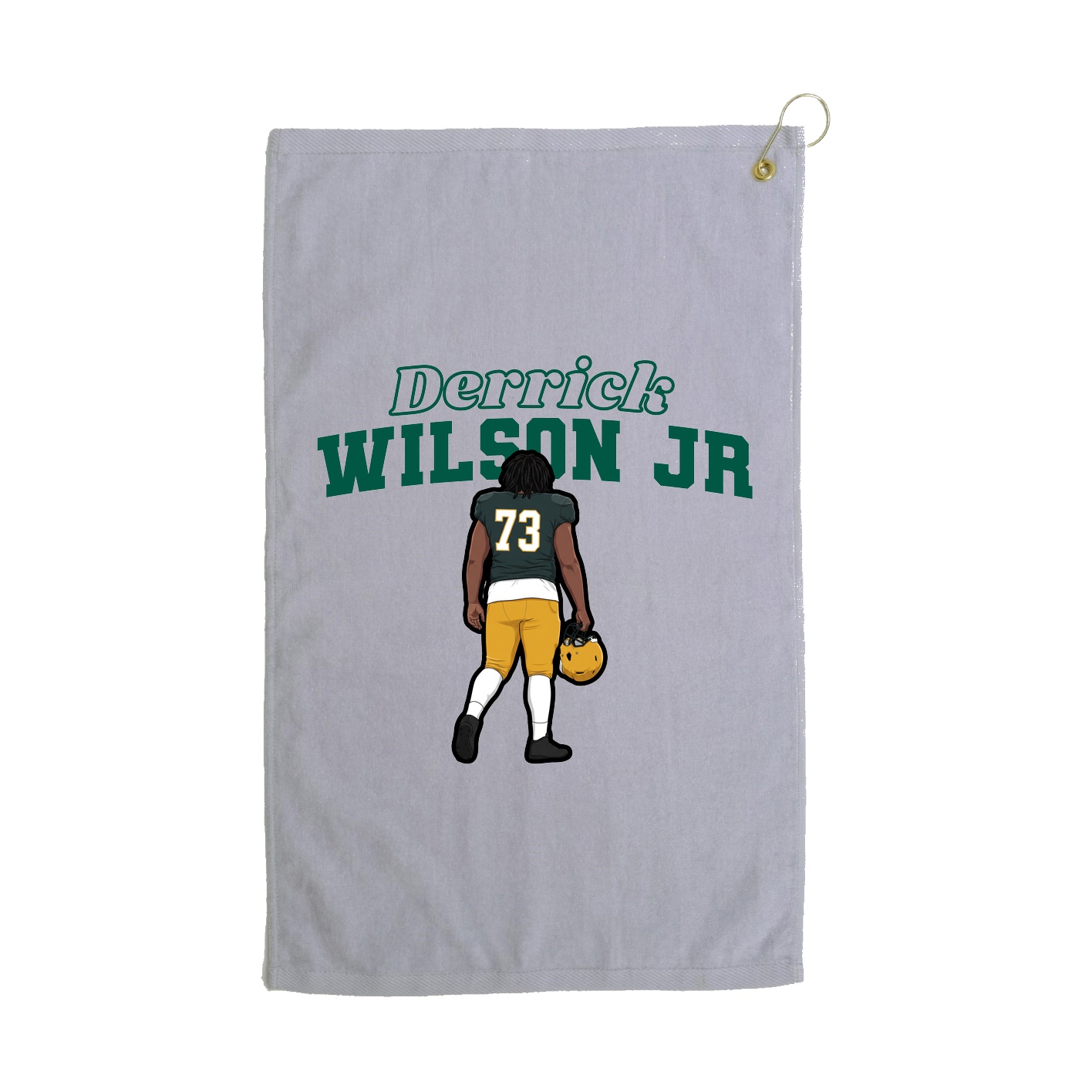 Golf Towel — Name Arch in Grey