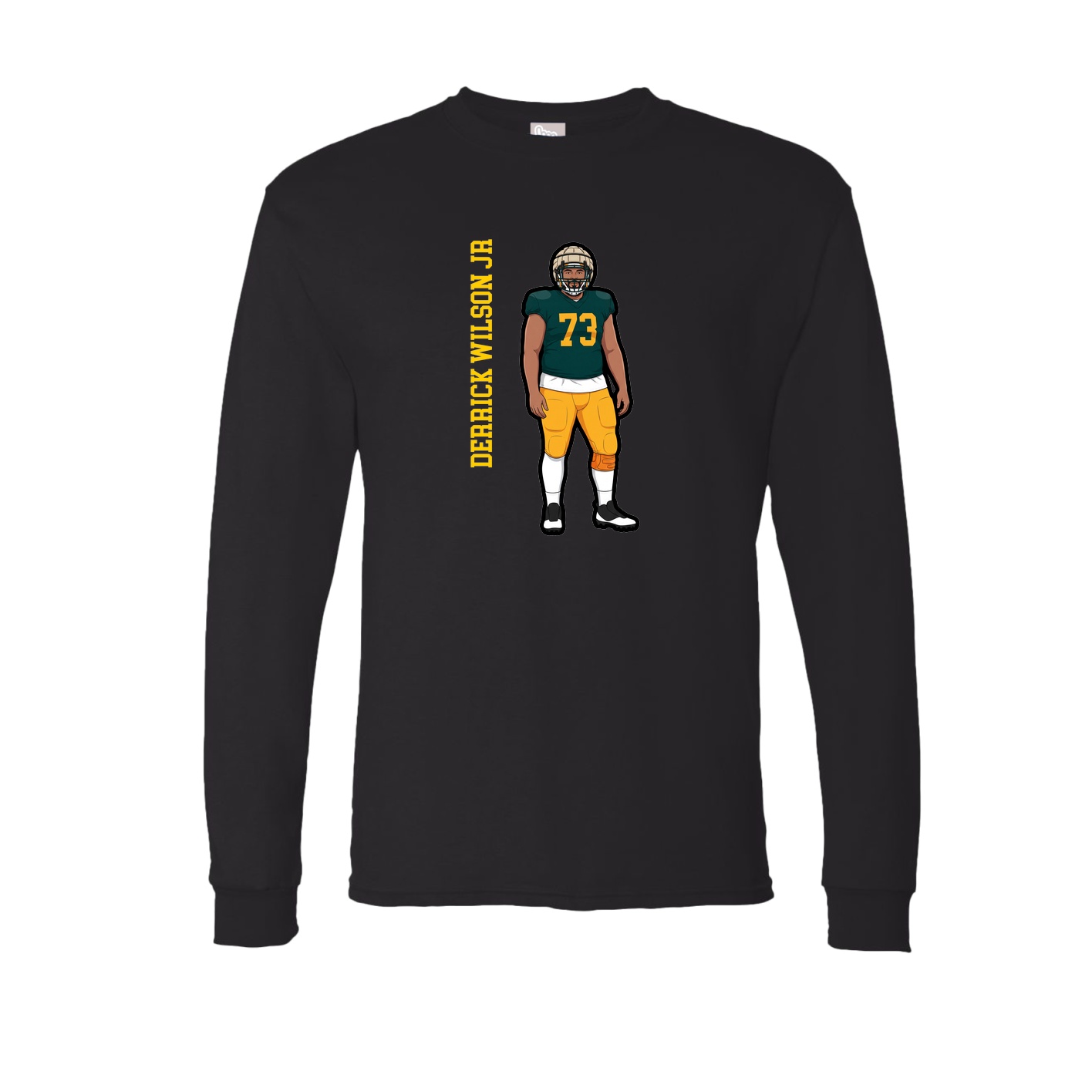 Long Sleeve Tee — Name Vertical in Black