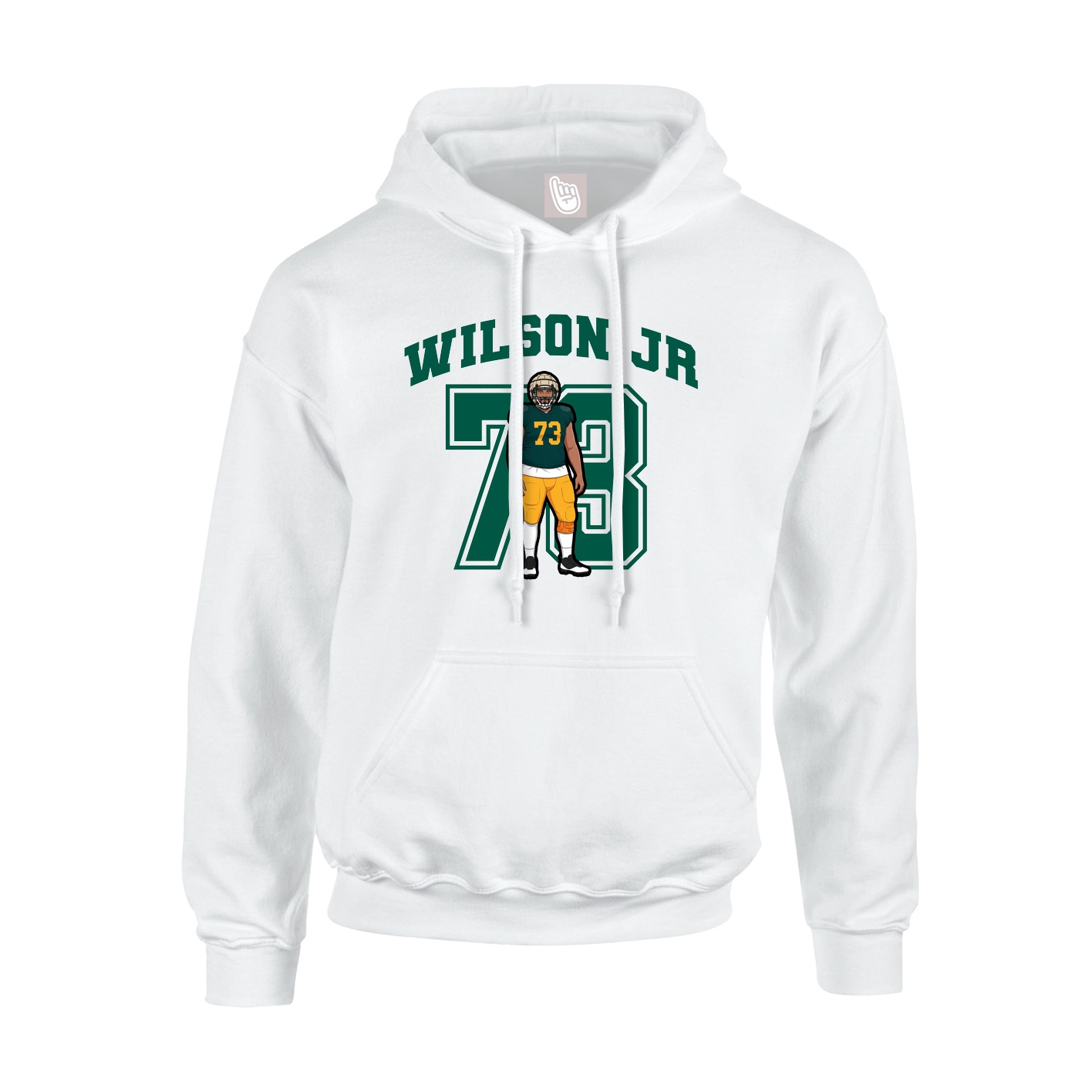 Youth Hoodie — Number in White