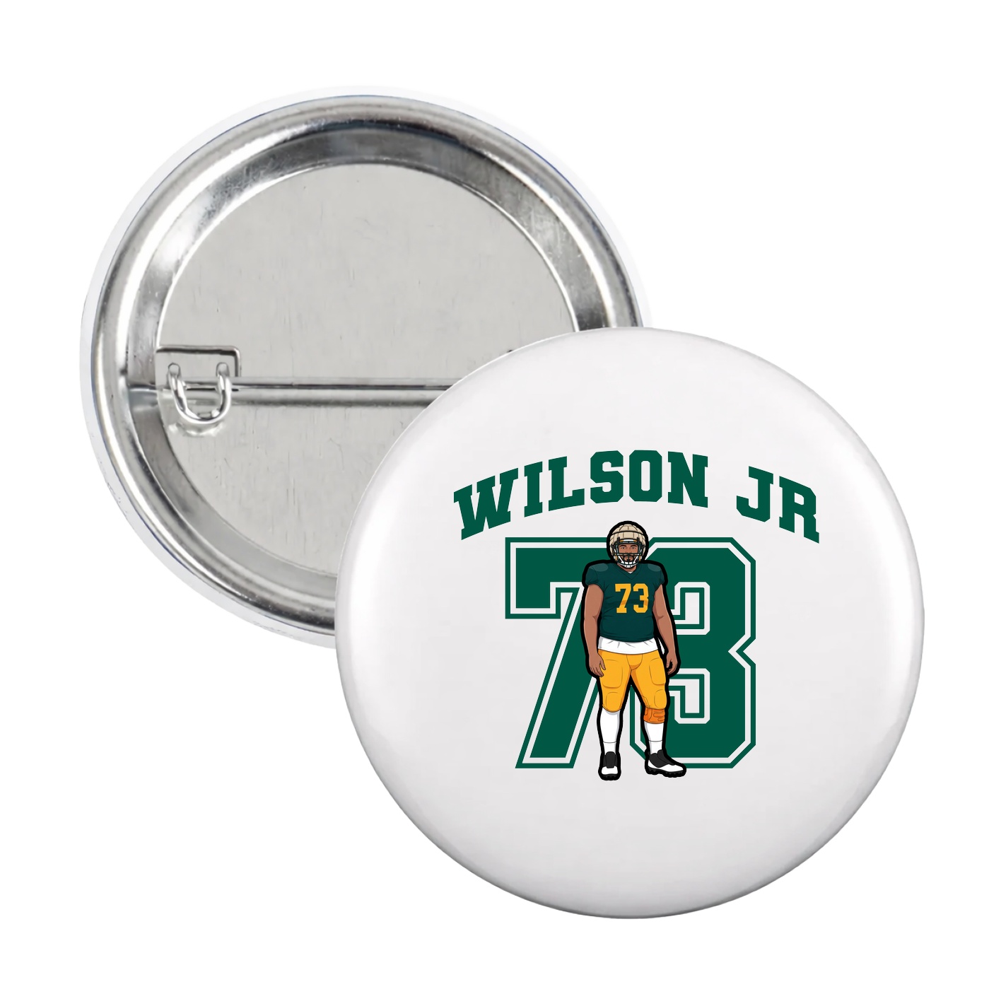 Game Day Button — Number in White