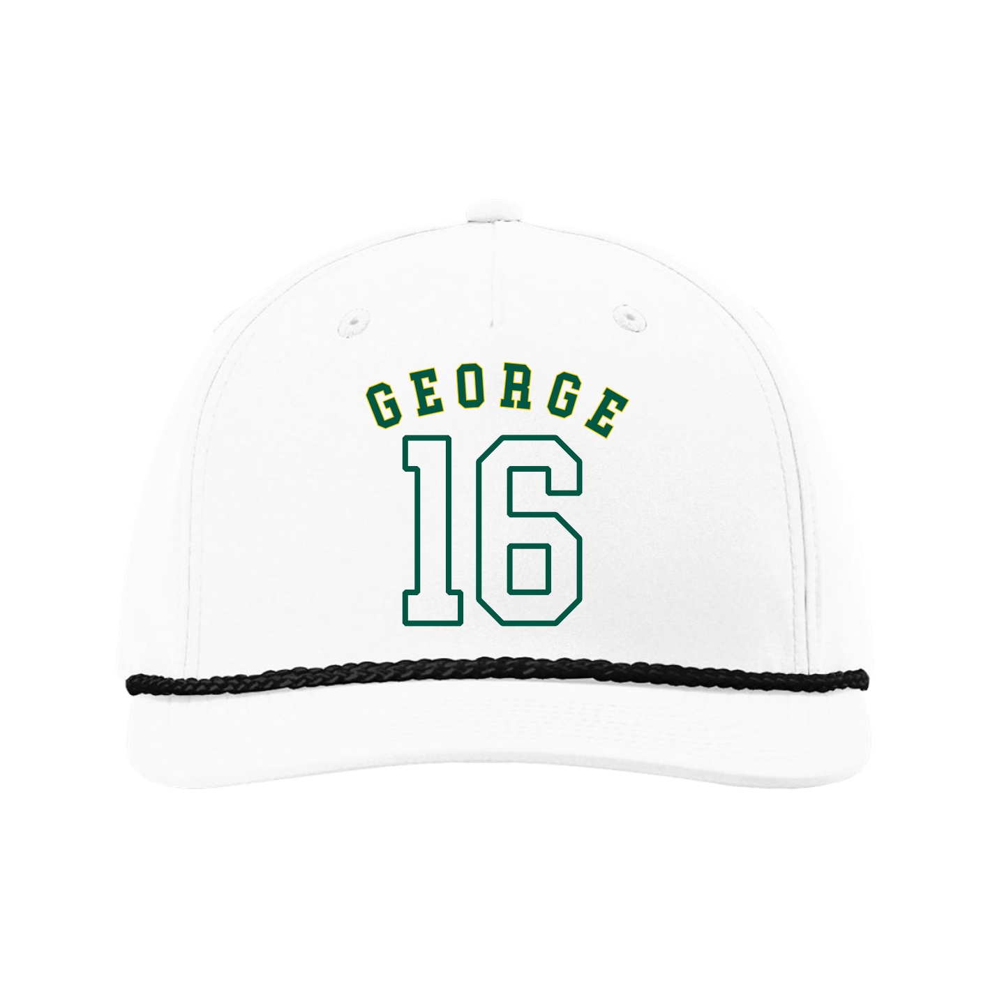 Five-Panel Classic Rope Cap — Shirsey Arch in White