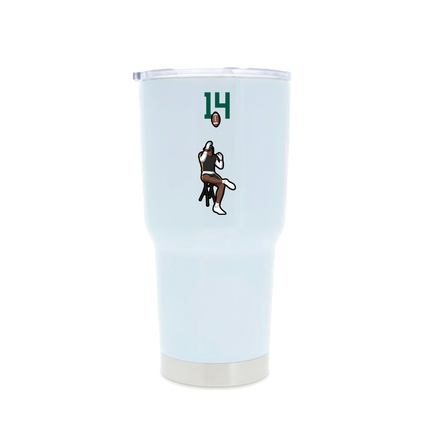 30oz Stainless Steel Tumbler — Number Top in White