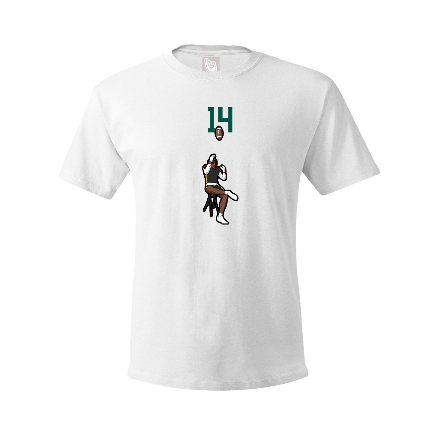 Youth Tee — Number Top in White