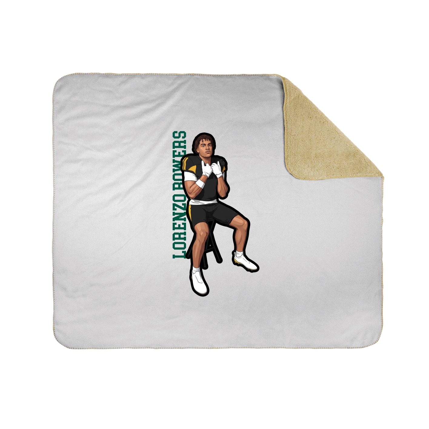 Throw Blanket — Name Vertical in White