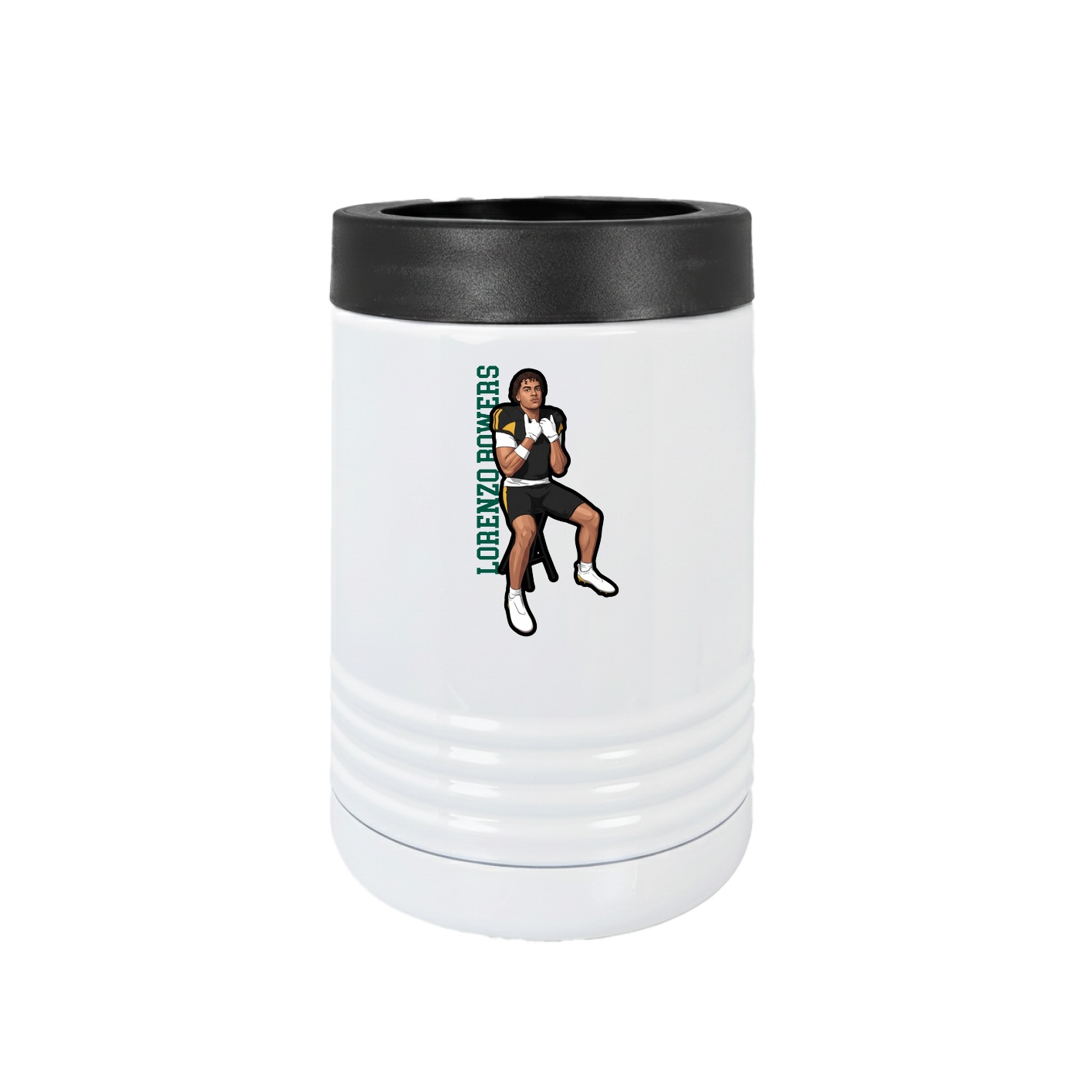 Beverage Holder — Name Vertical in White