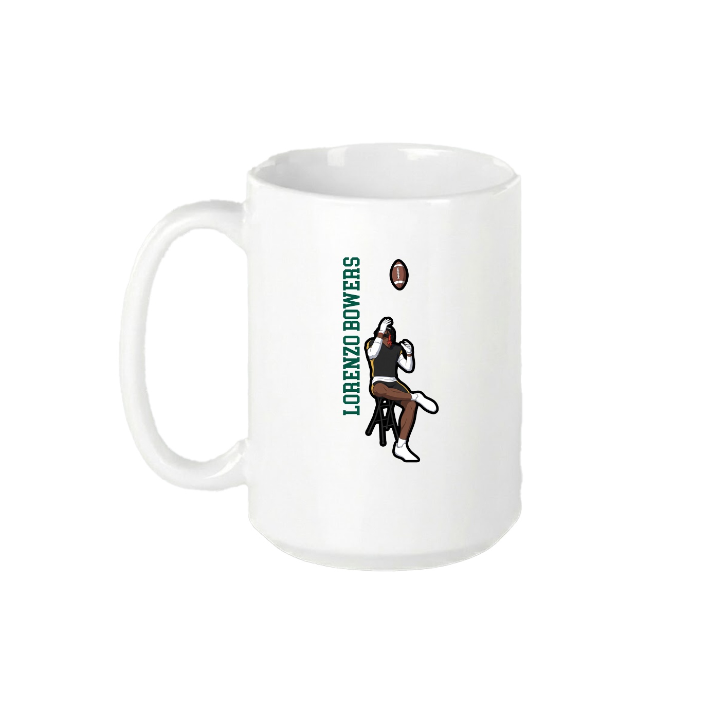 15oz Coffee Mug — Name Vertical in White