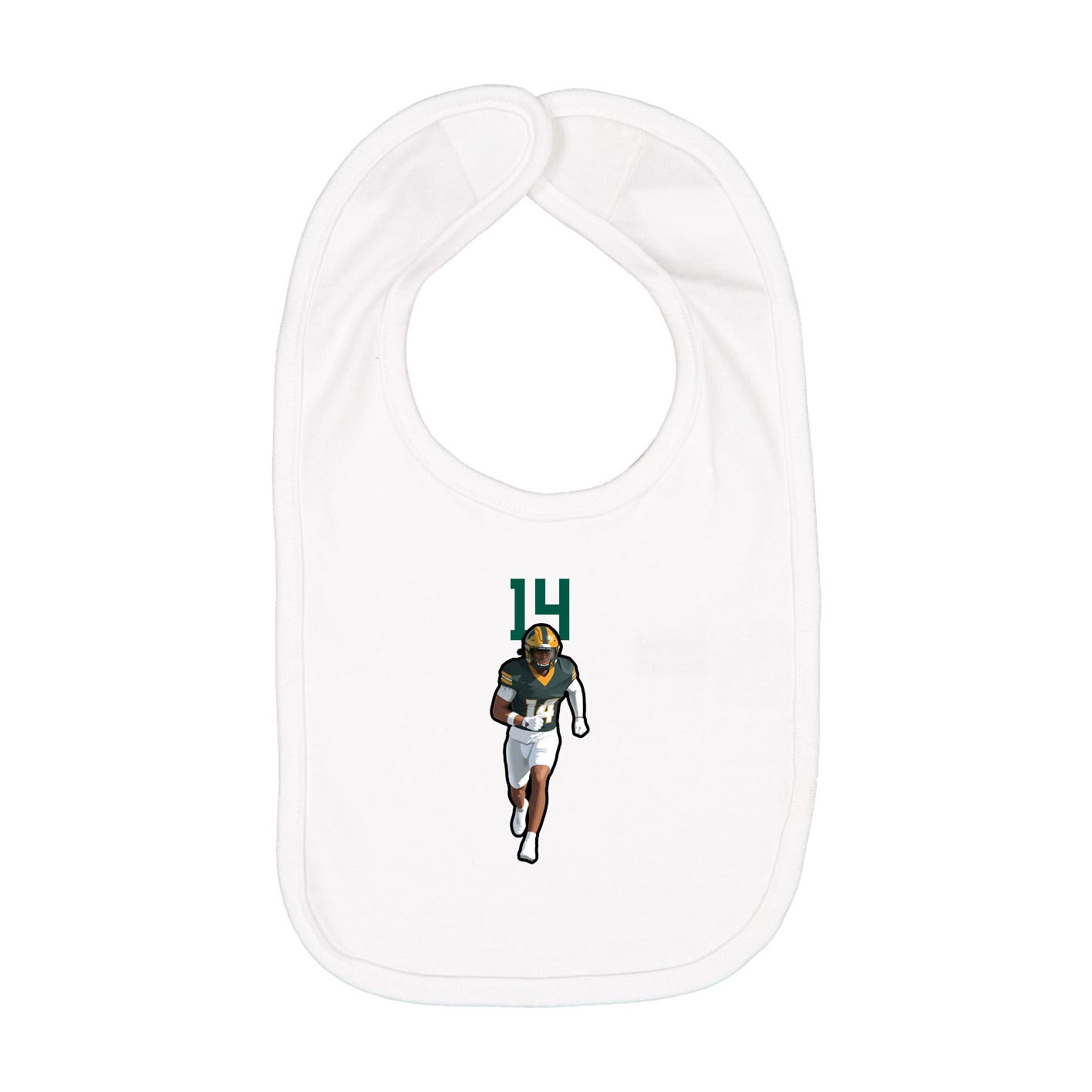 Infant Bib — Number Top in White