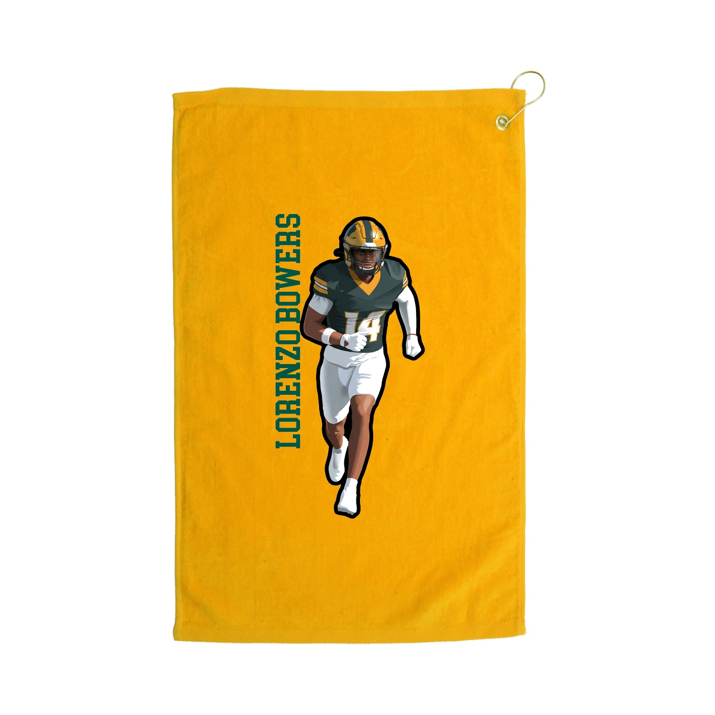 Golf Towel — Name Vertical in Gold