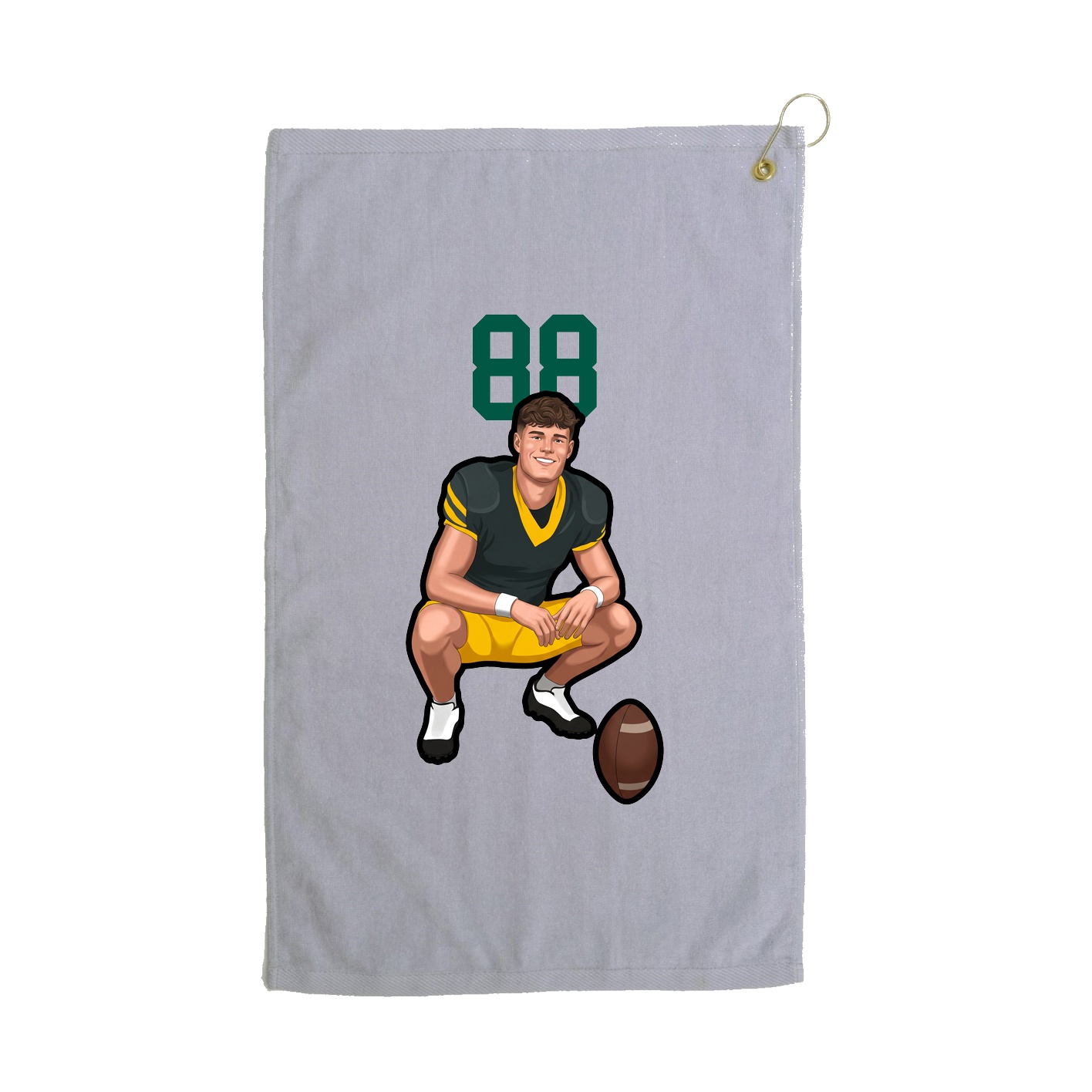 Golf Towel — Number Top in Grey