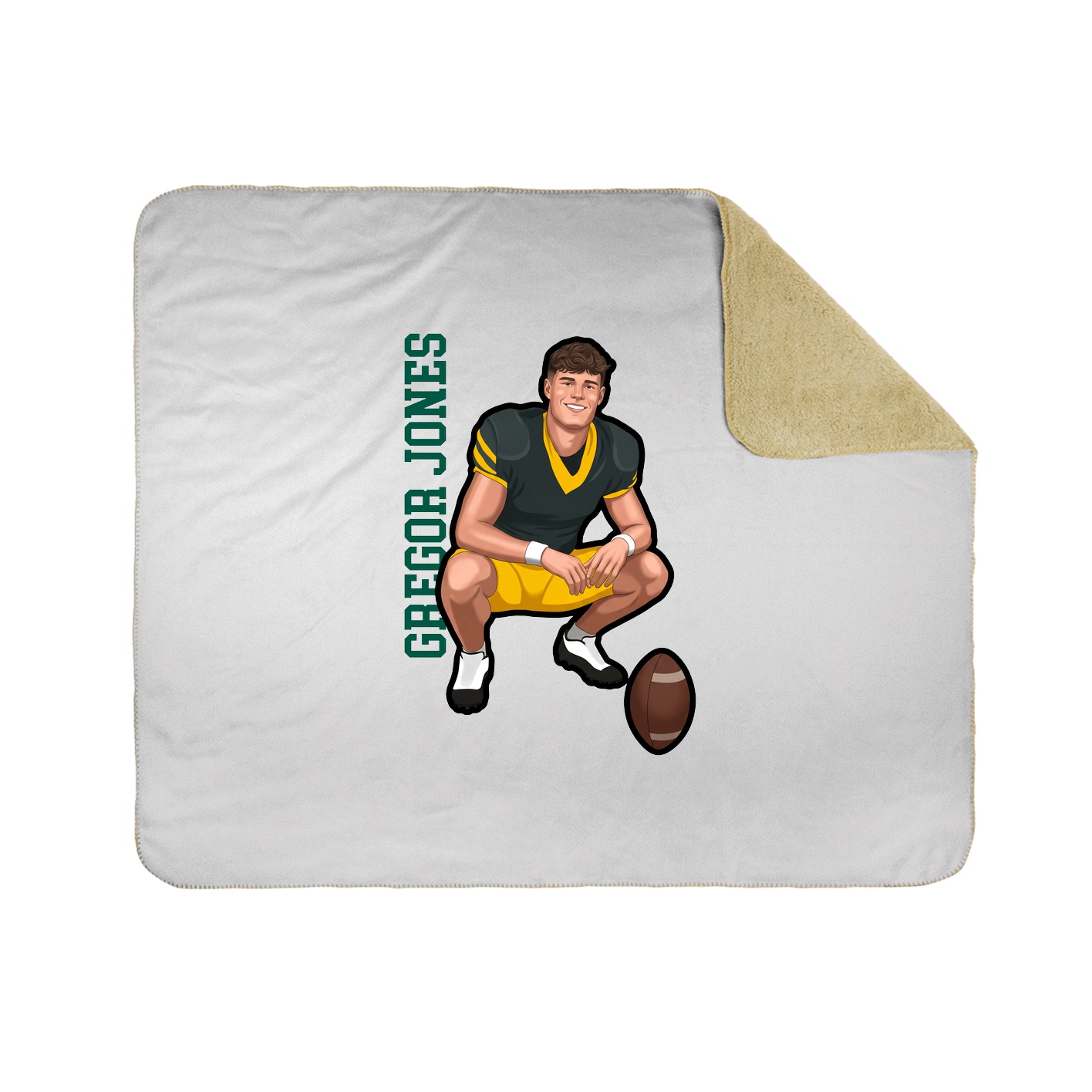 Throw Blanket — Name Vertical in White