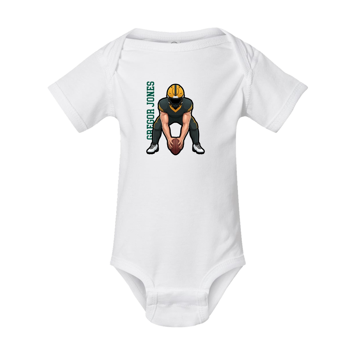 Baby Onesie — Name Vertical in White