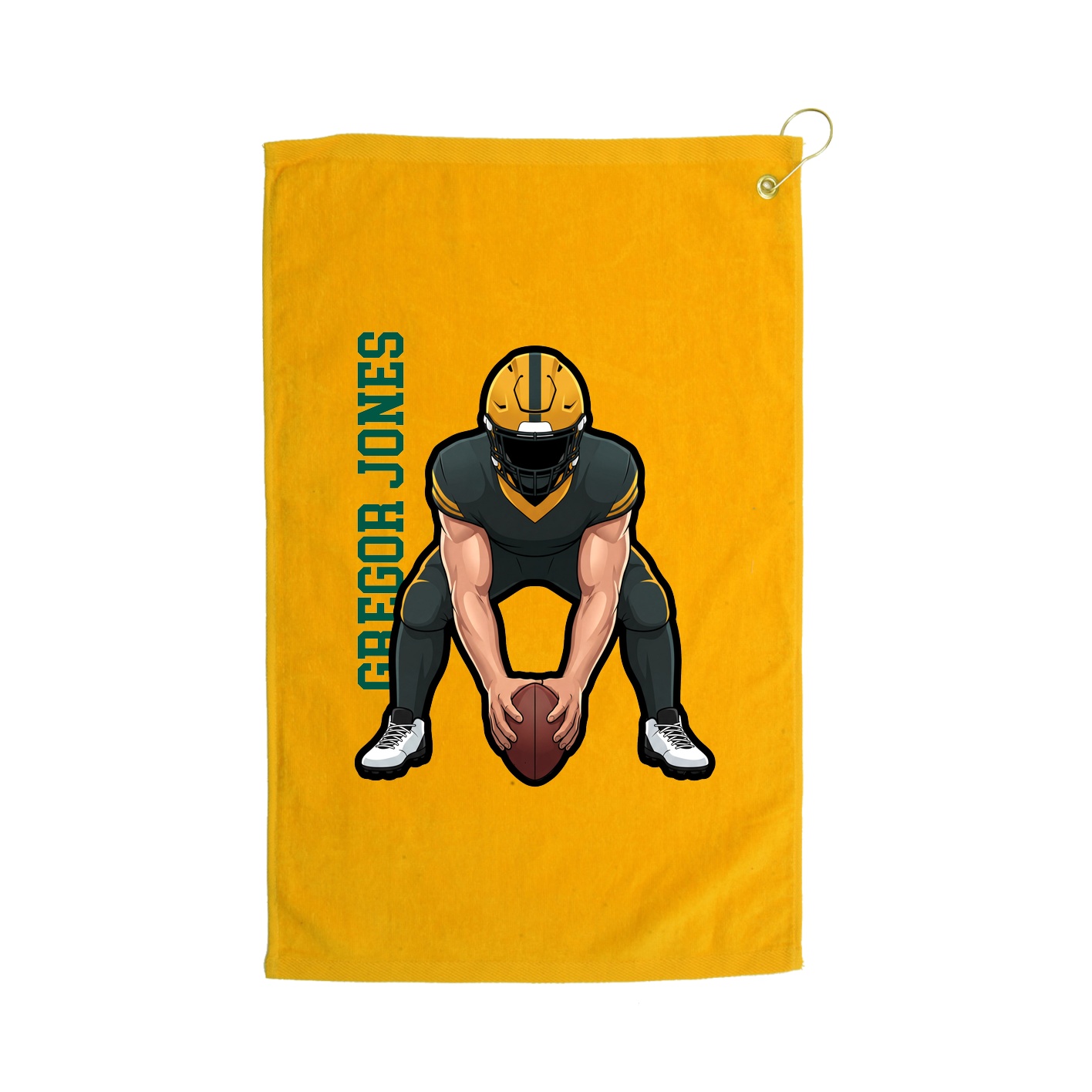 Golf Towel — Name Vertical in Gold