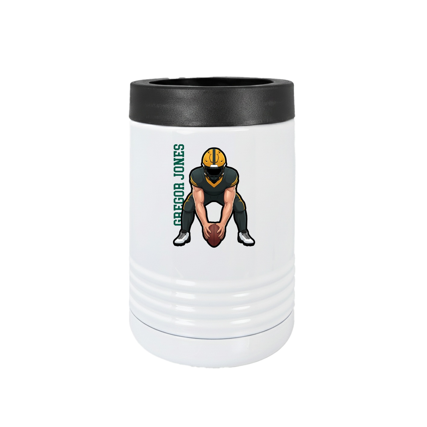 Beverage Holder — Name Vertical in White