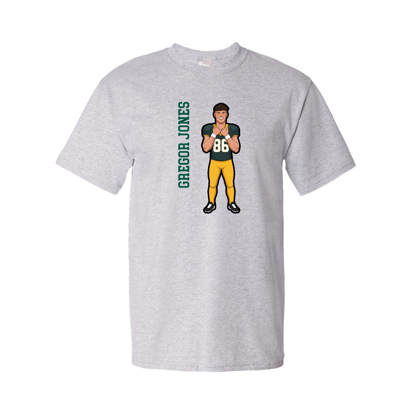 Tee — Name Vertical in Grey