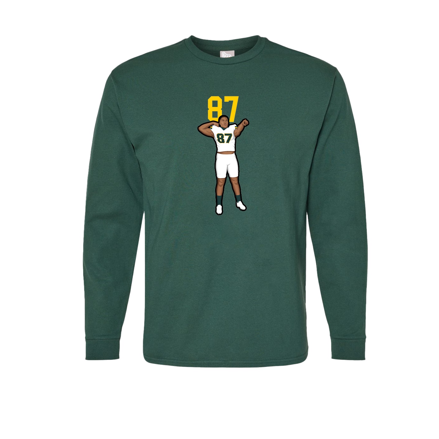 Long Sleeve Tee — Number Top in Green