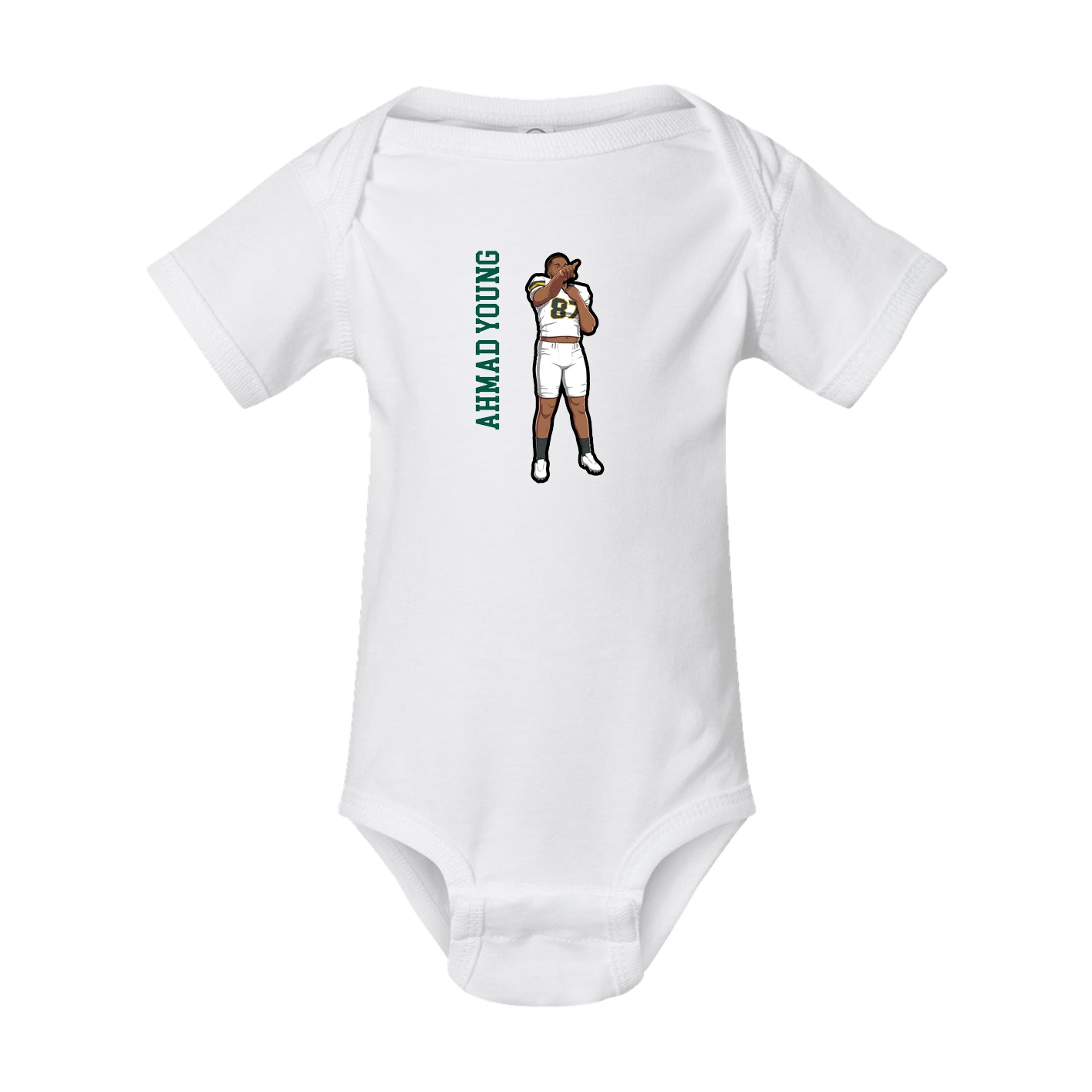Baby Onesie — Name Vertical in White