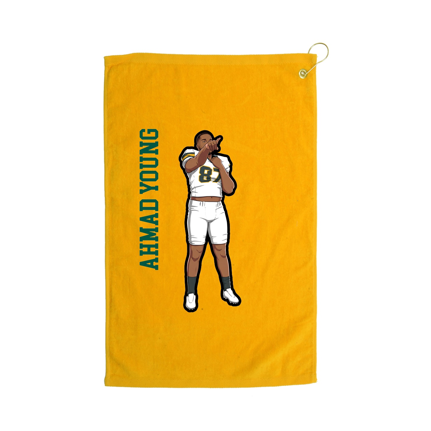 Golf Towel — Name Vertical in Gold