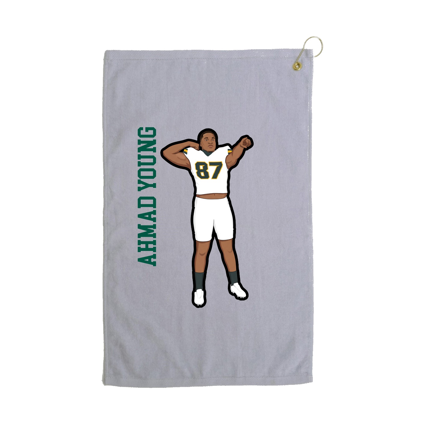 Golf Towel — Name Vertical in Grey
