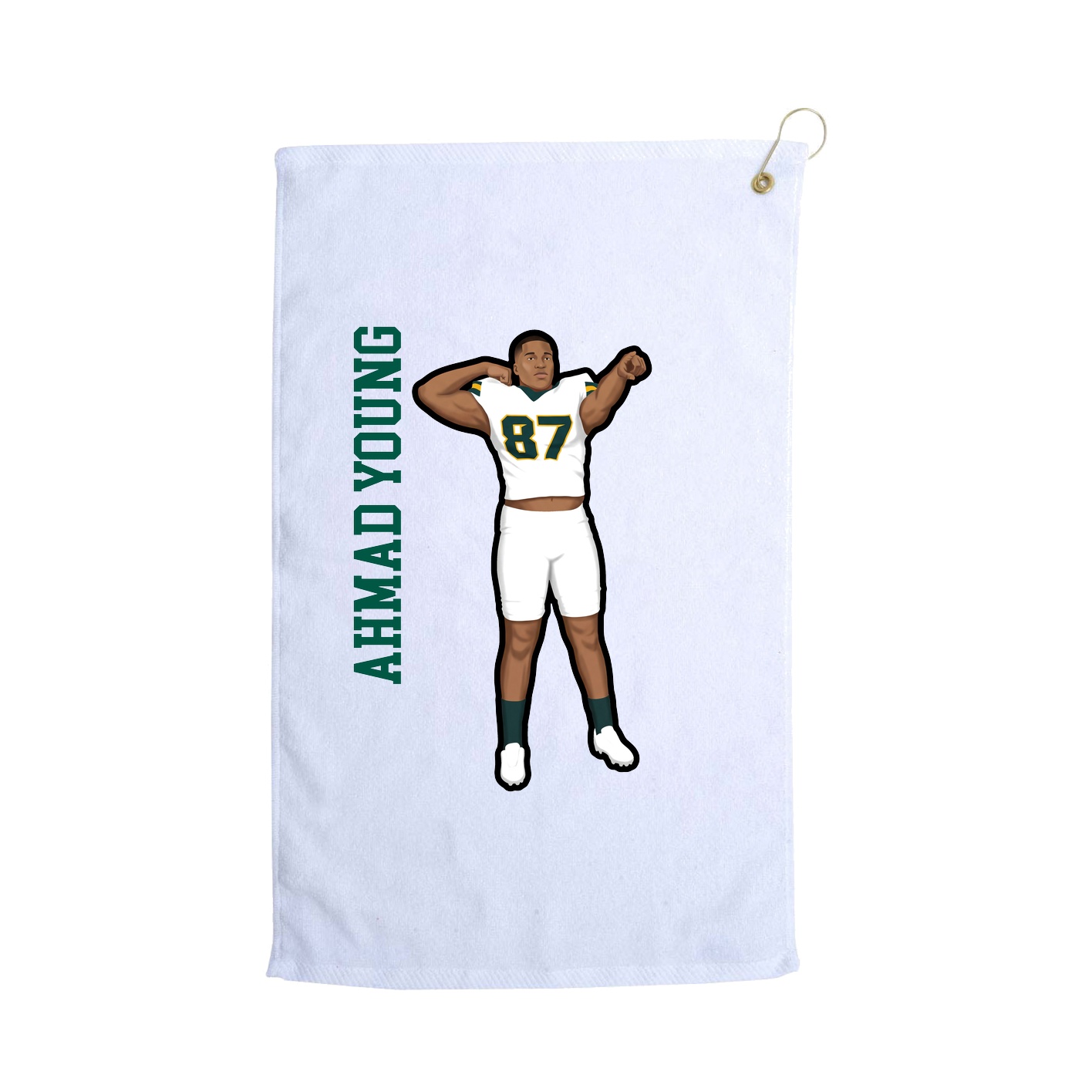 Golf Towel — Name Vertical in White