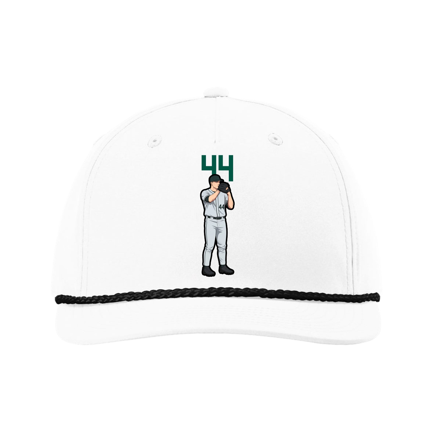 Five-Panel Classic Rope Cap — Number Top in White