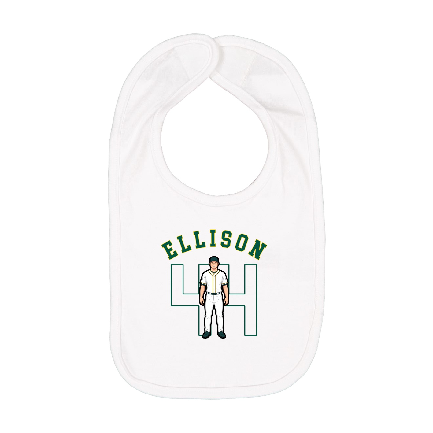 Infant Bib — Shirsey Arch in White