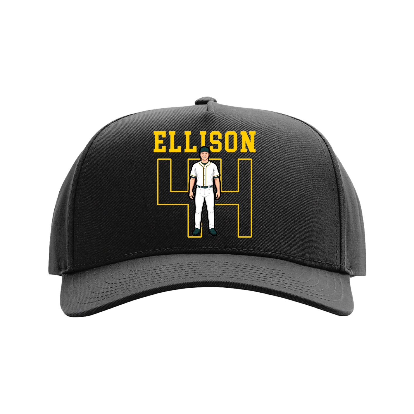 Full Fabric Five-Panel Champ Cap — Shirsey in Black