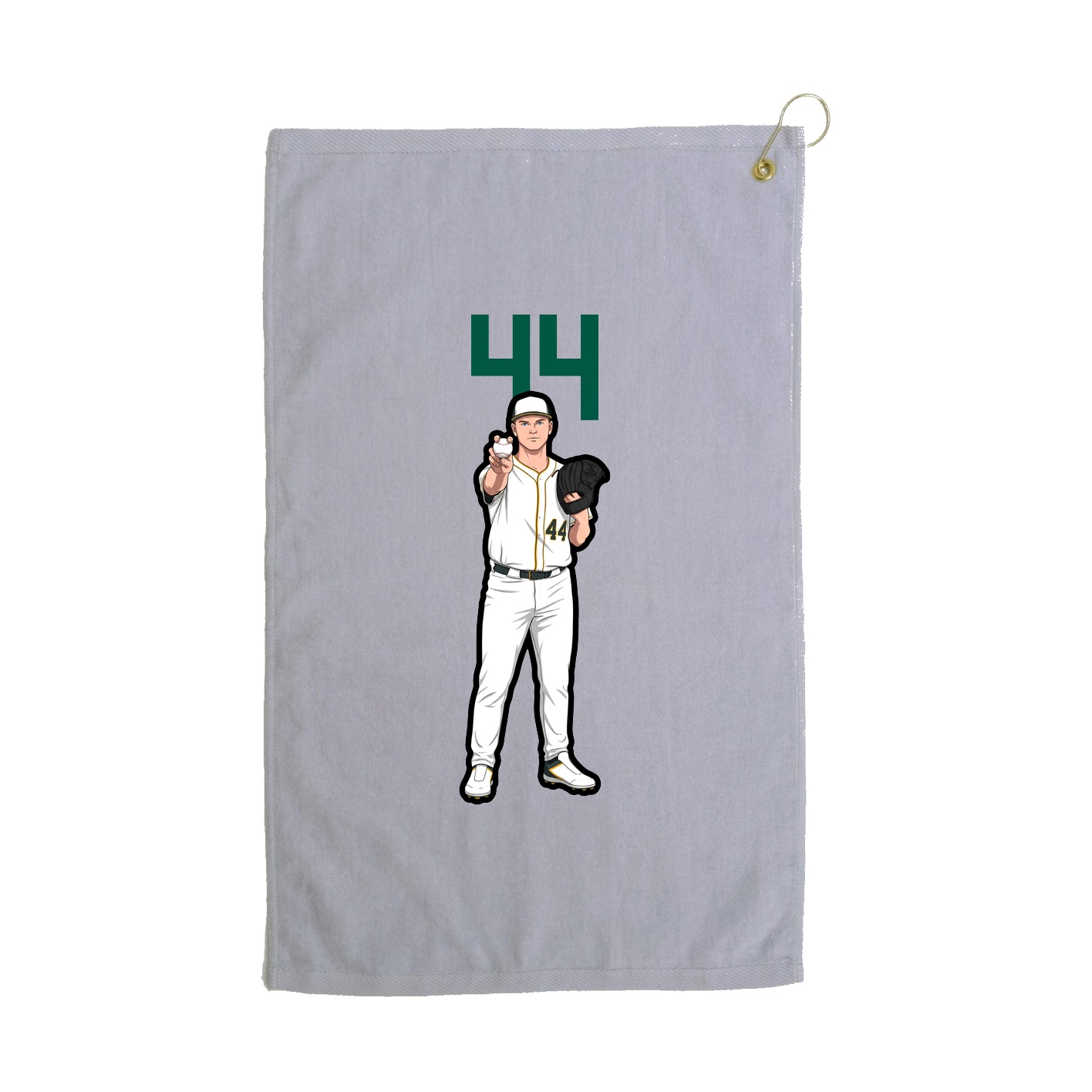 Golf Towel — Number Top in Grey