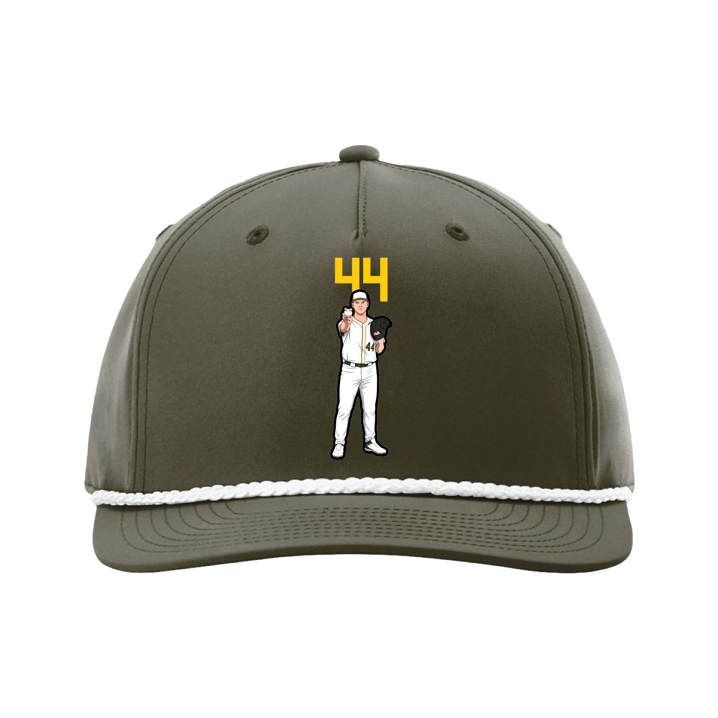 Five-Panel Classic Rope Cap — Number Top in Green